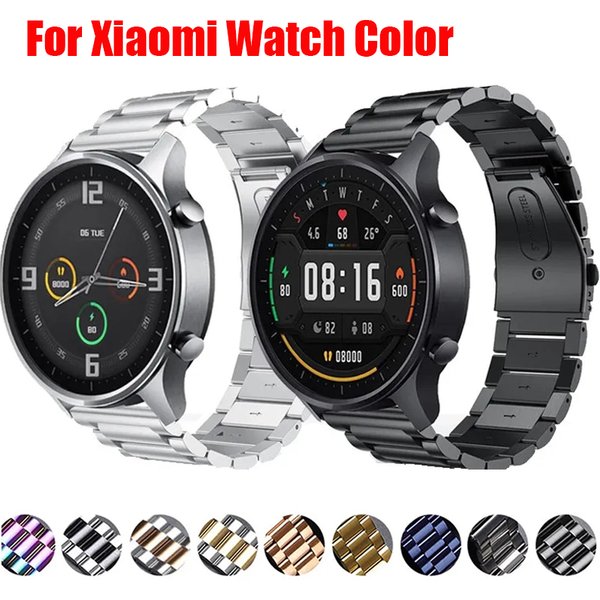 Bracelet en acier pour montre Xiaomi couleur Bracelet de montre en acier inoxydable 22mm Bracelet de montre Mi montre couleur Bracelet en métal Correa ceinture