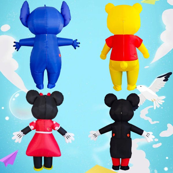 Aufblasbares Blaues Sti&tch Cartoon-Maskottchen-Kostüm für Erwachsene Maus-Cosplay Geburtstagsparty-Kleid Aufblasbares Bären-Kostüm Geschenk