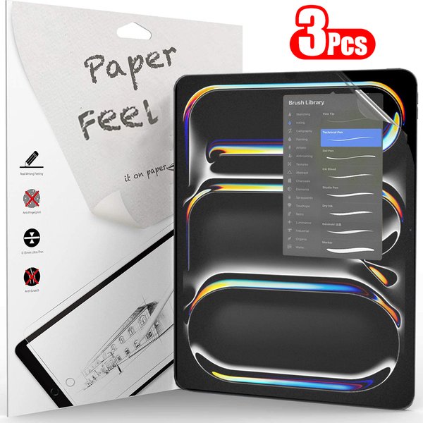 3 szt. folii ochronnych na ekran o fakturze papieru do iPada Air 11 Pro 13 2024 10. 9. generacji 8 7 6 Air 5 4 Pro 11 12.9 10.5 M5, bez szkła
