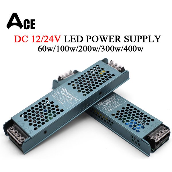 Alimentation à découpage DC 12V 24V, AC190-240V transformateur d'éclairage muet, 60W 100W 200W 300W 400W, adaptateur d'alimentation pour pilote de lumière LED