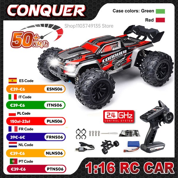 WLtoys Großes RC-Auto im Maßstab 1:16, 50 km/h, Hochgeschwindigkeits-4WD-Kinderspielzeug für Jungen, ferngesteuertes Auto, 2,4 G Off-Road-Monstertruck, RC-Spielzeug