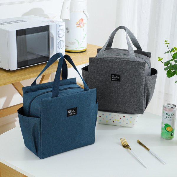Lunch Bag Nylon wasserdichte Wärme isolierung große Kapazität doppelte Seiten tasche tragbare Lunchbox Aufbewahrung taschen Picknick Food Taschen