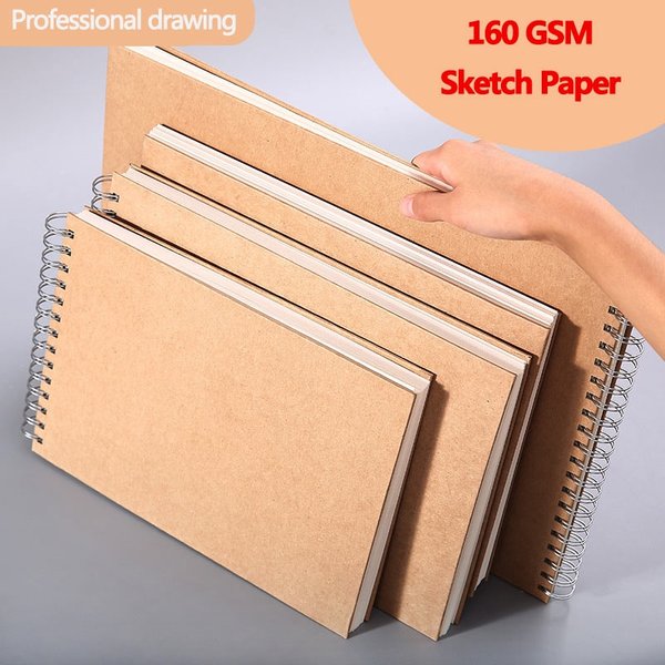 Professional Sketchbook Blank Watercolor Notebook 160 GSM Spiral Diary Art School Supplies Pencil Drawing Notepad Stationery