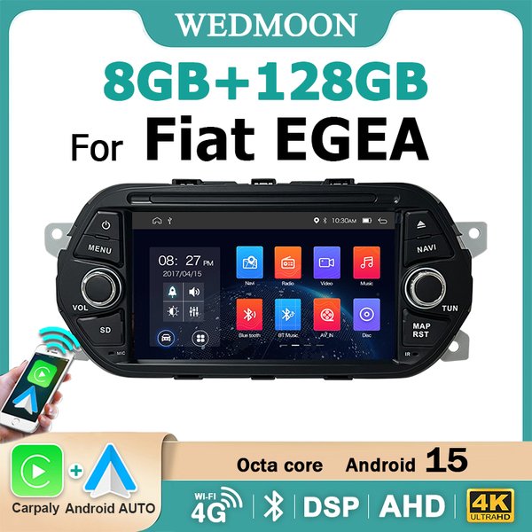 Android 15 Auto 7" SCREEN Car Radio Wireless Carplay Stereo For Fiat EGEA 2015-2017 Bluetooth 2 DIN Multimedia player GPS 4G LTE