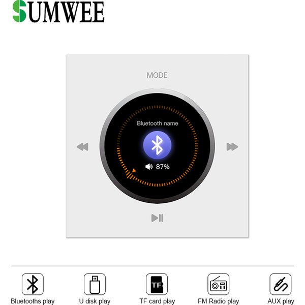 Système de musique d'ambiance professionnel Hifi avec bouton de commande de type 86, panneau sonore stéréo, enceintes de plafond, ensembles d'amplificateurs muraux Bluetooth