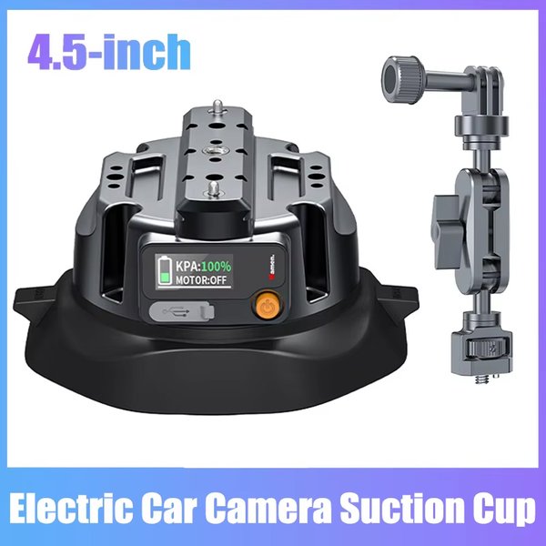 4.5 Inch Electric Suction Cup Car Camera Mount with Aluminum Ball Head Magic Arm For GoPro For Insta360 Shooting Fixed Bracket