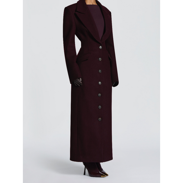 Manteau Long pour femmes, Slim, col en V, simple boutonnage, pardessus avec épaulettes, vestes Maxi avec ceinture, vêtements d'extérieur pour dames, nouvelle collection hiver 2025