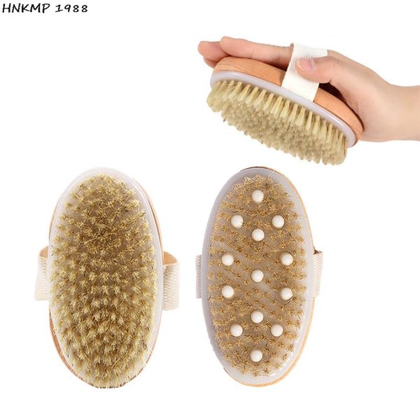 Brosse pour le corps 2 en 1, poils naturels, dissolvant de peau morte, Anti-Cellulite, exfolie la Circulation sanguine, outils de Massage de santé
