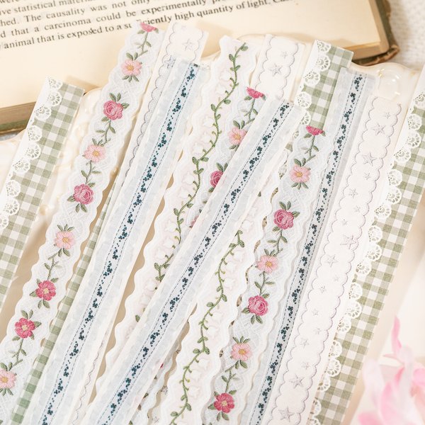 40 autocollants en dentelle, esthétique mignonne, décoration, collage, journal de rebut, scrapbooking, fournitures, autocollants créatifs, papeterie, autocollants adhésifs
