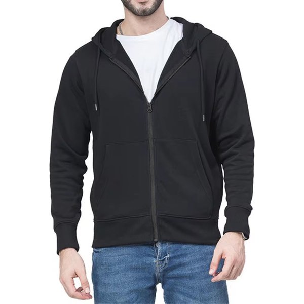 Haute qualité mode sweat à capuche zippé hommes rétro Harajuku couleur unie veste haute rue sweat à capuche zippé décontracté sweat-shirt ample vêtements