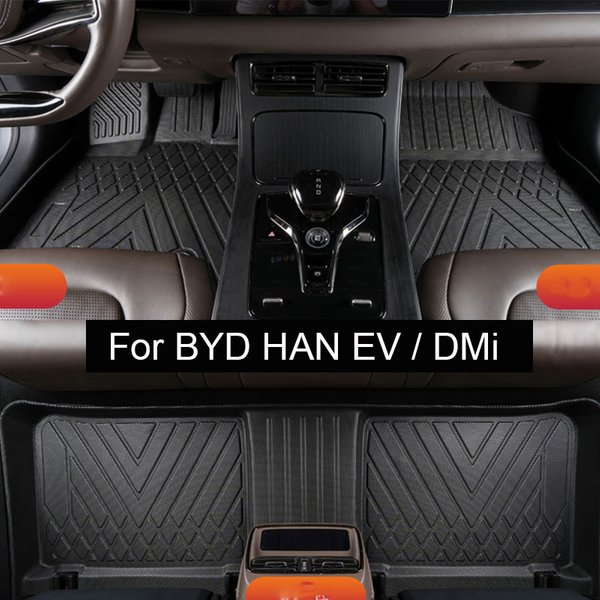 Tapis de sol de voiture pour BYD HAN EV DMi 2023, imperméable, antidérapant, pour coffre, entièrement entouré, conduite à gauche, accessoire de voiture