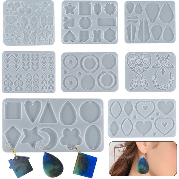 Anhänger Silikonform Unregelmäßige Tropfen Ohrring Form für Handwerk DIY Charms Halskette und Schlüsselanhänger Kristall Epoxidharz Schmuckherstellung