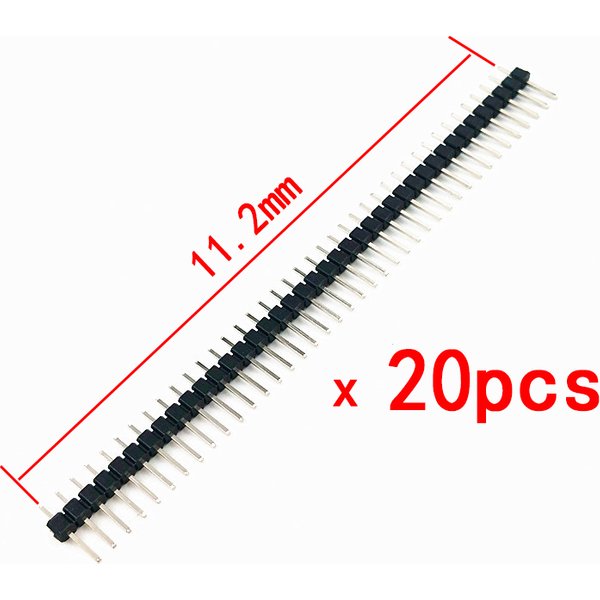 Bande de connecteur d'en-tête mâle pour PBC Ardunio, 40 broches, 2.54mm, 20 pièces