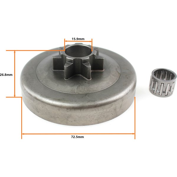 0.325 7T Clutch Drum Chain Sprocket for Husqvarna 340 345 350 351 353 445 445E 450 450E Chainsaw 503873072