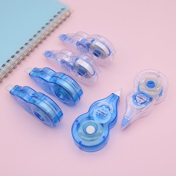Bande autocollante blanche pour étudiant, 6 pièces/ensemble, 8m x 5mm, fournitures scolaires et de bureau