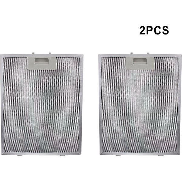 Filtre à graisse métallique pour hotte, 320x260x9mm, acier inoxydable, argenté, filtre à poussière pour hotte de cuisine, ventilateur, 2 pièces