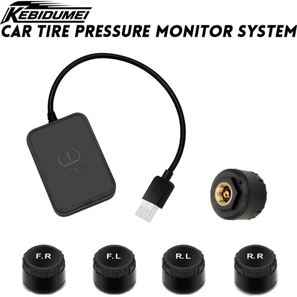 System monitorowania ciśnienia w oponach KEBIDUMEI USB Android TPMS do nawigacji, czujniki ostrzegawcze temperatury, akcesoria samochodowe