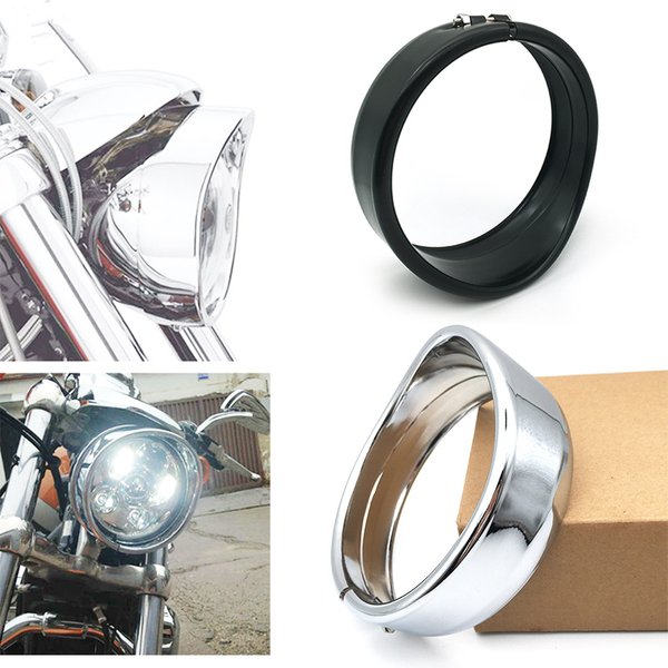5,75 Zoll Visier Scheinwerfer Zierring 5 3/4" Stirnlampe Dekorativer Ring für Harley Sportster XL 883 1200 Forty Eight Dyna Softail