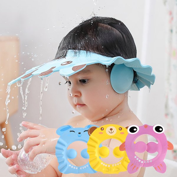 Bonnet souple réglable pour fête prénatale, chapeau de lavage des cheveux pour enfants, Protection des oreilles, shampoing sûr pour enfants, douche de bain, couvre-tête