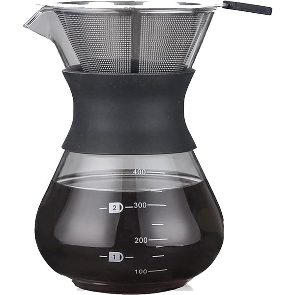 Leeseph Pour Over Coffee Brewer with Stainless Steel Coffee Filter, Dripper Coffee Maker Pour Over with Thermal Insulating