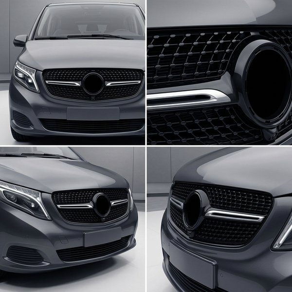Diamant-Netz-Frontgrill für Mercedes Benz V-Klasse W447 V200 V220 V250 V300 2016-2020 Stoßstange