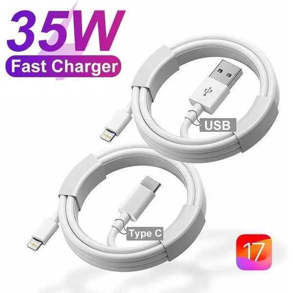 For PD 35W Fast Quick Charger USB Type C For iPhone 15 14 13 12 11 Pro Max Mini Plus XR XS Charging Data Cable Accessories