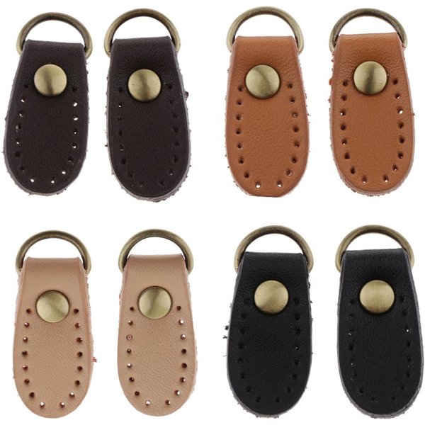 1 Pair Black Beige Sew On Leather Handbag Handle Shoulder Bag Buckle Tabs