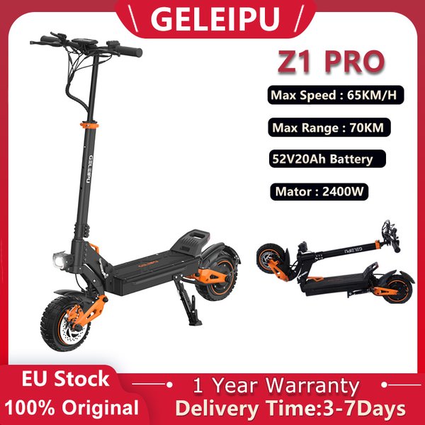 GELEIPU Z1 PRO Faltbarer Elektroroller 2400W Motor 52V20Ah Akku 65KM/H Höchstgeschwindigkeit 10 Zoll Reifen 70KM Reichweite Erwachsenen E-Scooter