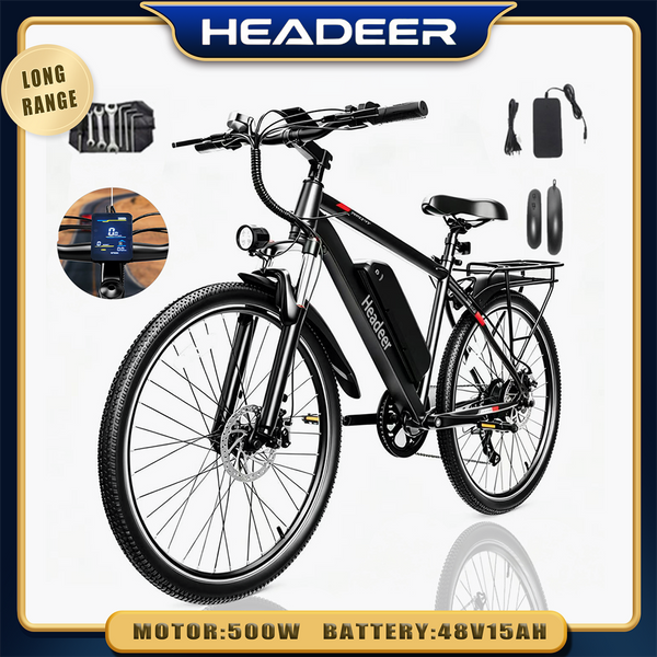 Header Bk1350 Elektrofahrrad, 48V15Ah Batterie, 500W Motor, Höchstgeschwindigkeit 35 km/h, 26-Zoll-Reifen, 60 km Reichweite, Doppelte Scheibenbremsen