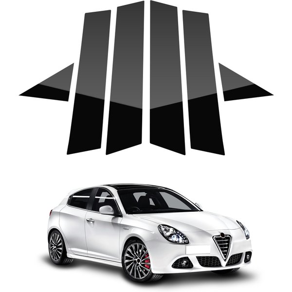 Für Alfa Romeo Giulietta 940 2010 2011 2012 2013 2014 2015 2016 2017 2018-2020 B-Säulen-Aufkleber, Kohlefaser-Stil, glänzend schwarz