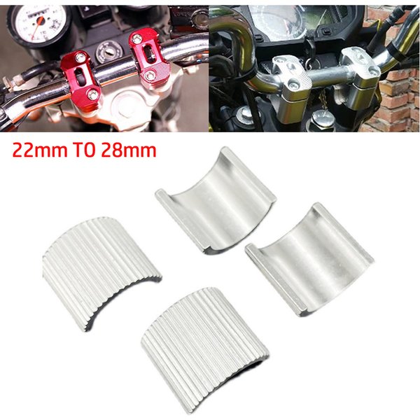 4 pièces 22mm 7/8 pouces à 28mm 1-1/8 pouces moto guidon montage Riser pince Conversion cale entretoise moto accessoire