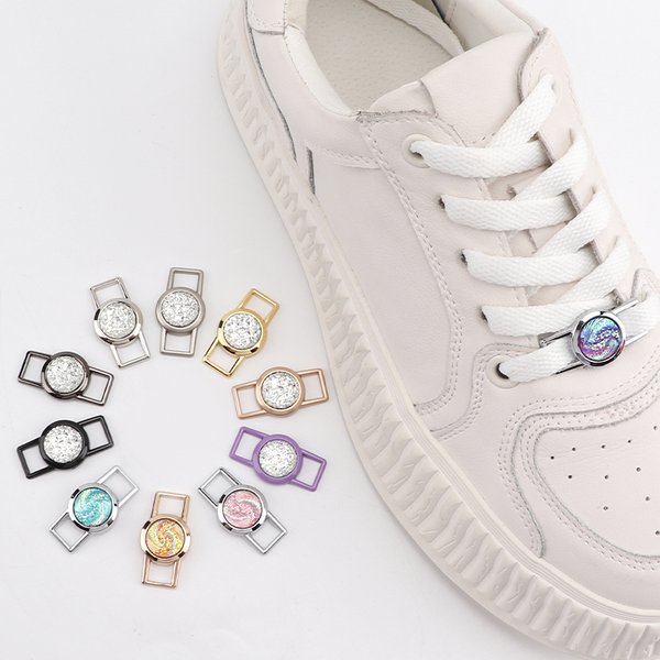 Gem Diamond Shoe Charms Shoelaces Charms Metal Buckle Shoelace Luxury Nebula Decorations Sneakers for Kits Shoes Accessories