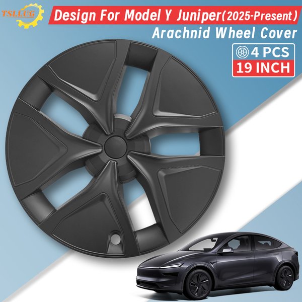 4 Stück 19-Zoll-Radkappen für Tesla Model Y Juniper 19" Crossflow-Räder 2025-2026 36. Automobil-Radkappen-Ersatz Radabdeckungen Vollfelgen-Zubehör