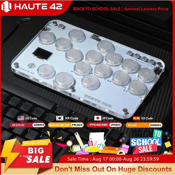 Haute42 Arcade Joystick Hitbox Leverless Controller Fight Sticks For PC / Ps4 /Switch Mini Hitbox Fighting Game Arcade Stick