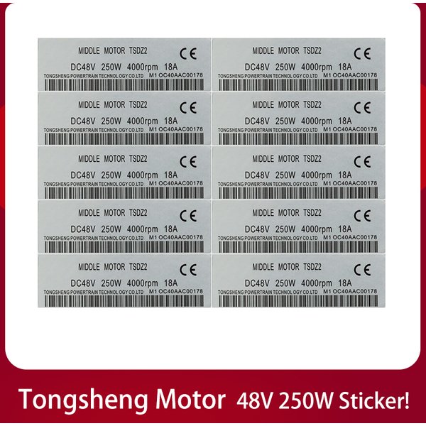 Nouveau autocollant Tongsheng moteur central 48V 250W autocollants 10/20 pièces/lot Kit de Conversion de vélo électrique autocollant pour Tongsheng TDZ2
