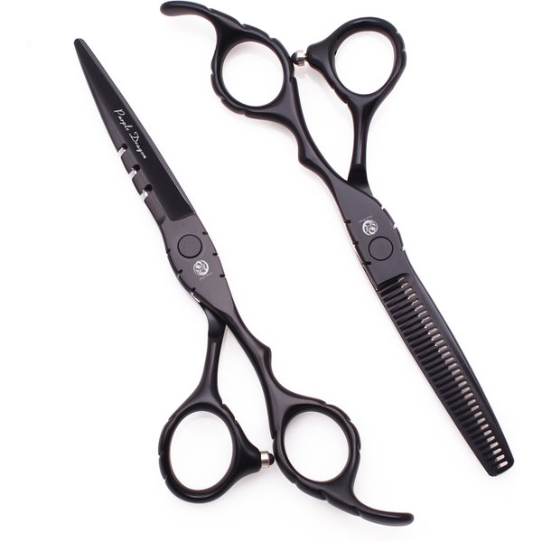 Haar Schere 5,5 "6" Lila Drachen Edelstahl Professionelle Friseur Schere Effilierschere Haar Schere Dropshipping Z1010