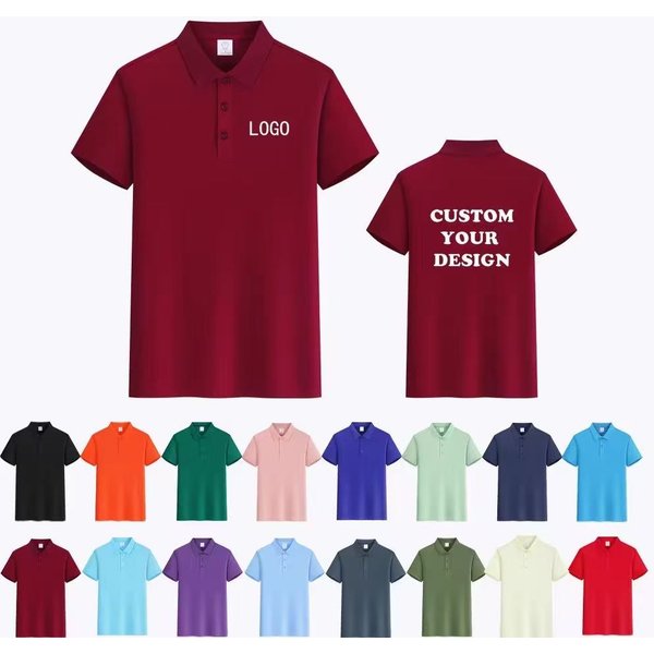 High-end Casual Polo Shirt with Custom Digital Printing for Large Size, Loose and Breathable, 100% Polyester-Cotton, Custom Logo