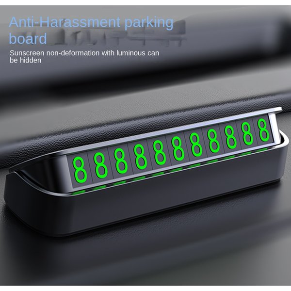 Car Temporary Parking Card Phone Number Car Phone Holder Luminous Telephone Number Plate Car Park Car-styling Accessories