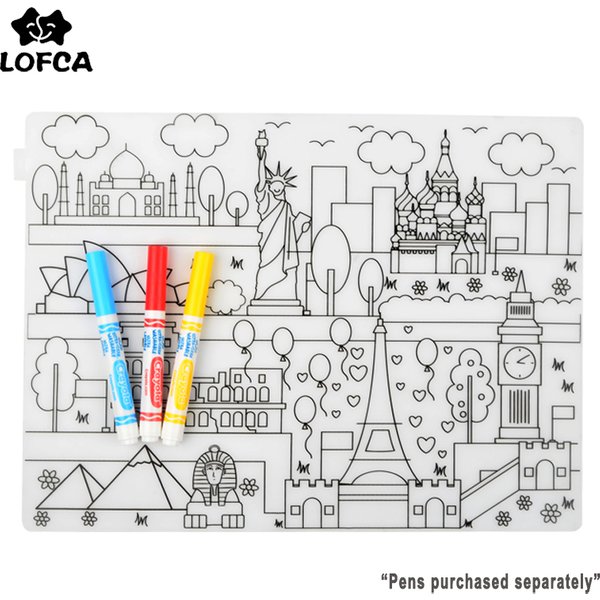 Silicone Baby Placemat 1pc Baby Tableware Dinnerware Silicone Table Mat Waterproof Baby Feeding Plate Reusable Coloring Placemat