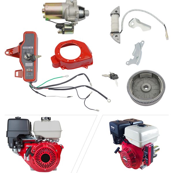 Elektro start Motor Zünd satz Schwungrad Starter Schlüsselsc halter passt gx160 gx200 5,5 PS 6,5 PS Honda Coil Lüfter abdeckung Shourd