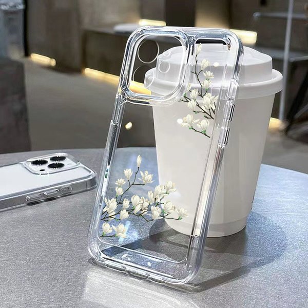 Flower Case For iPhone 16 Pro Max 15 11 13 14 12 XR X XS 7 8 Plus SE 15promax 16promax Silicon Soft Funda Transparent Cover