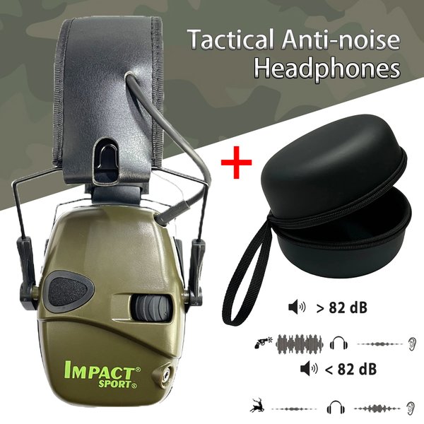 Bew elektronisches Schieß-Headset, Anti-Lärm-Tonabnehmer-Ohrenschützer, schützt das faltbare Gehäuse mit Hör- und Klangverstärkung
