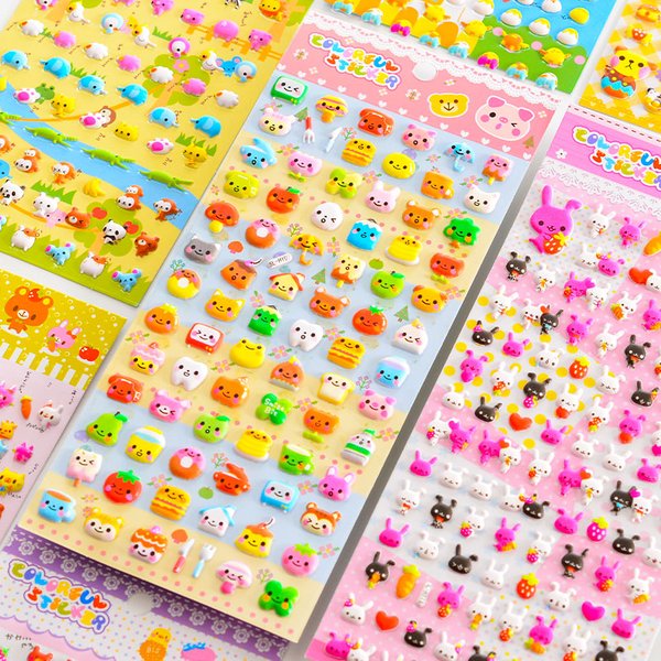 4 pcs/8 pcs Random Kawaii Lovely Small Animal Foam 3D Decorative Stationery Stickers Scrapbooking DIY Diary Album Stick Label
