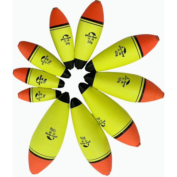 Flotteur de pêche en matériau élastique Eva de haute qualité, 8/10/15/20/40/60g, flottabilité, matériel de pêche pour poissons de mer