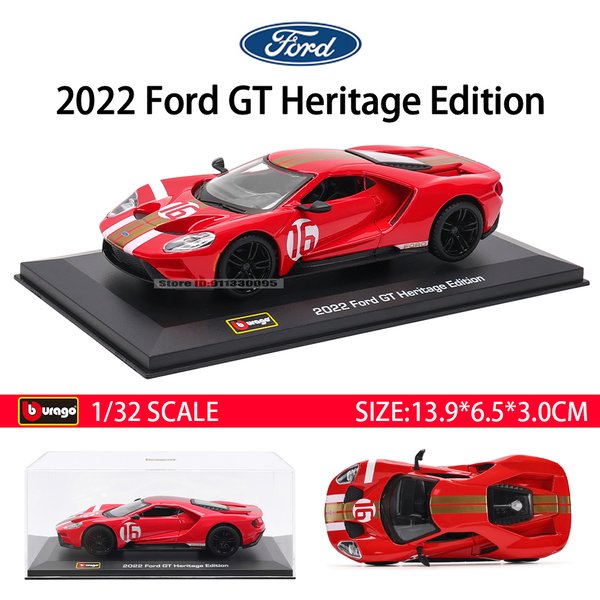 Bburago 1:32 2022 Ford GT Heritage Edition Racing Car Alloy Racing Alloy Model Collecting Gifts