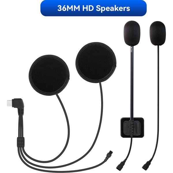 Lexin Kopfhörerzubehör für Lexin GTX Bluetooth Helm Interphone Intercom Kopfhöreranschluss Plug & Mount Bracket Set