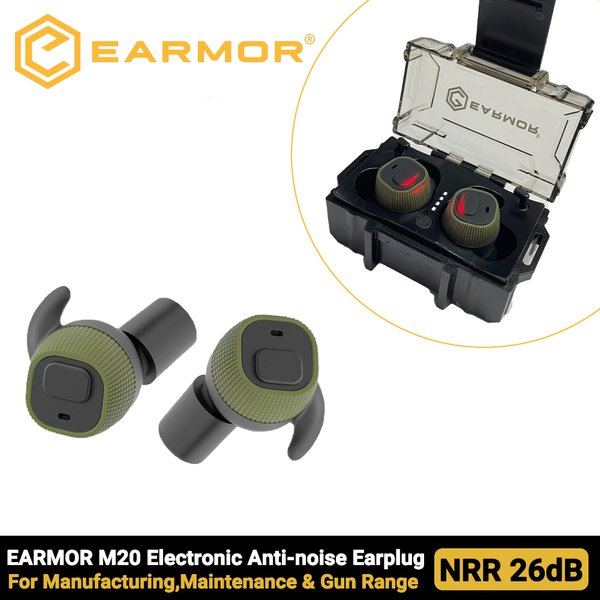 EARMOR elektroniczne zatyczki do uszu M20 taktyczne zatyczki do uszu aktywny strzelacz nauszniki elektroniczne ochraniacze słuchu akcesoria taktyczne