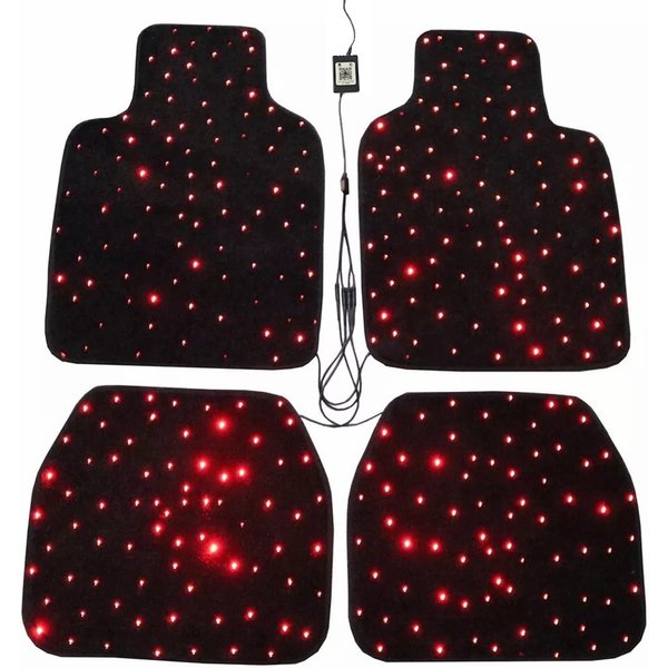 4 tapis de sol Starlight, tapis de voiture à LED, tapis lumineux au design ciel étoilé, tapis Starlight universels antidérapants et imperméables pour voitures, SUV, camions pour BMW Mercedes-Benz Audi