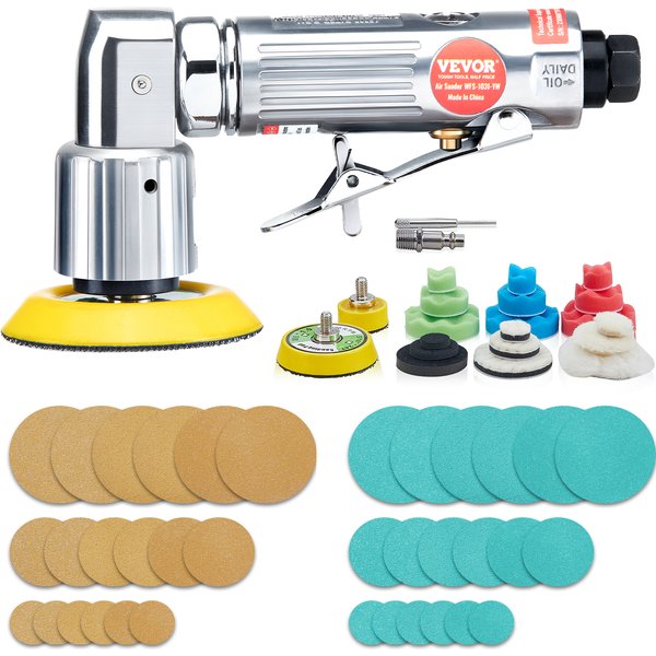 SucceBuy Mini-Luftschleifer, orbitales pneumatisches 1"/2"/3" Schleifmaschinen-Set zum Polieren von Autos, Hochgeschwindigkeits-Polierwerkzeug mit Luftbetrieben