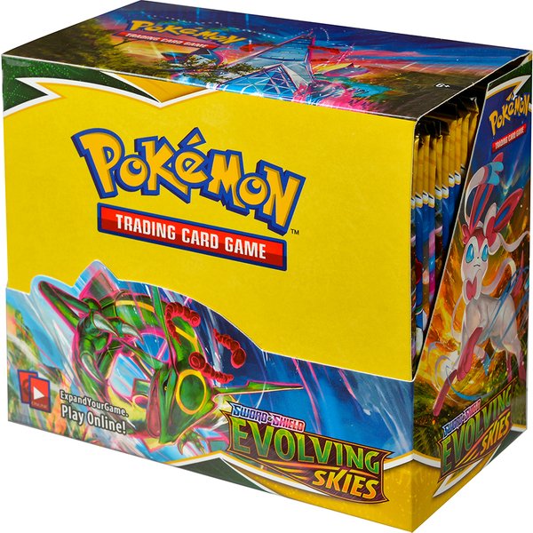 360 szt. Angielski Pokémon TCG: Sword Shield Evolving Skies Booster Box Karty kolekcjonerskie Pokemon, 36 paczek w pudełku, gotowe do wysyłki, prezent